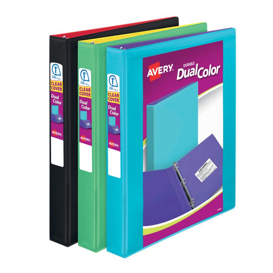 Avery Durable Dual Color Binder, Assorted Colors Shop Binders at HEB