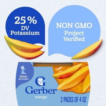 Gerber Stage 2 Baby Food - Mango, 4 oz Tubs