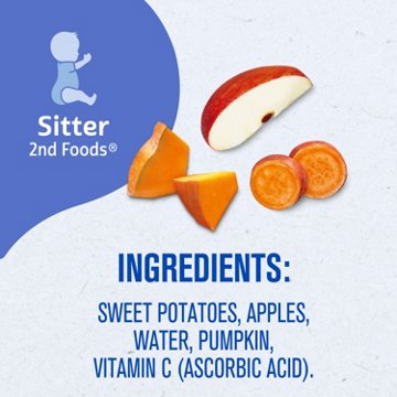 Gerber Stage 2 Baby Food  - Sweet Potato Apple Pumpkin Puree, 4 oz Tubs