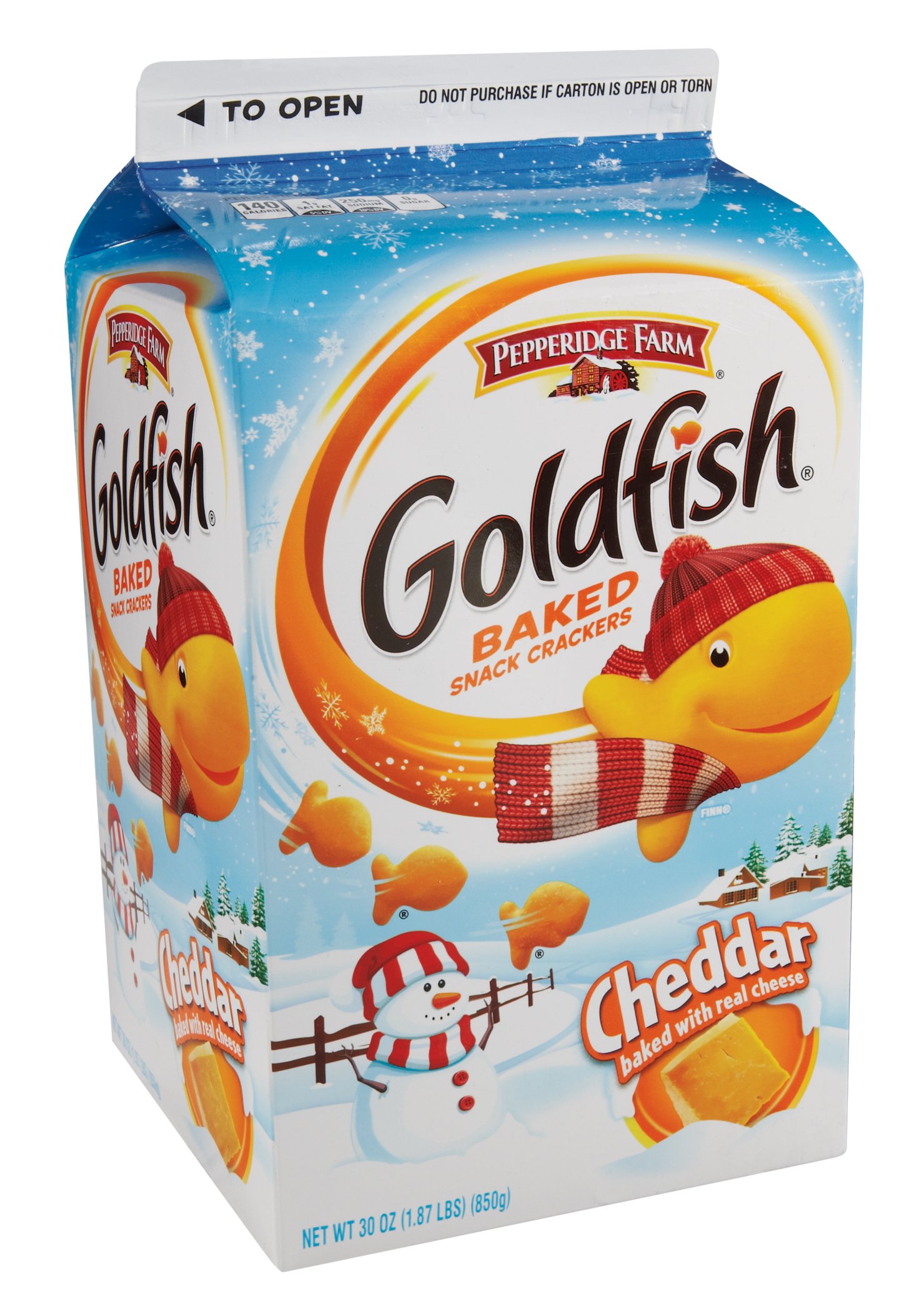 Pepperidge Farm Goldfish Cheddar Winter Edition Baked Snack Crackers ...