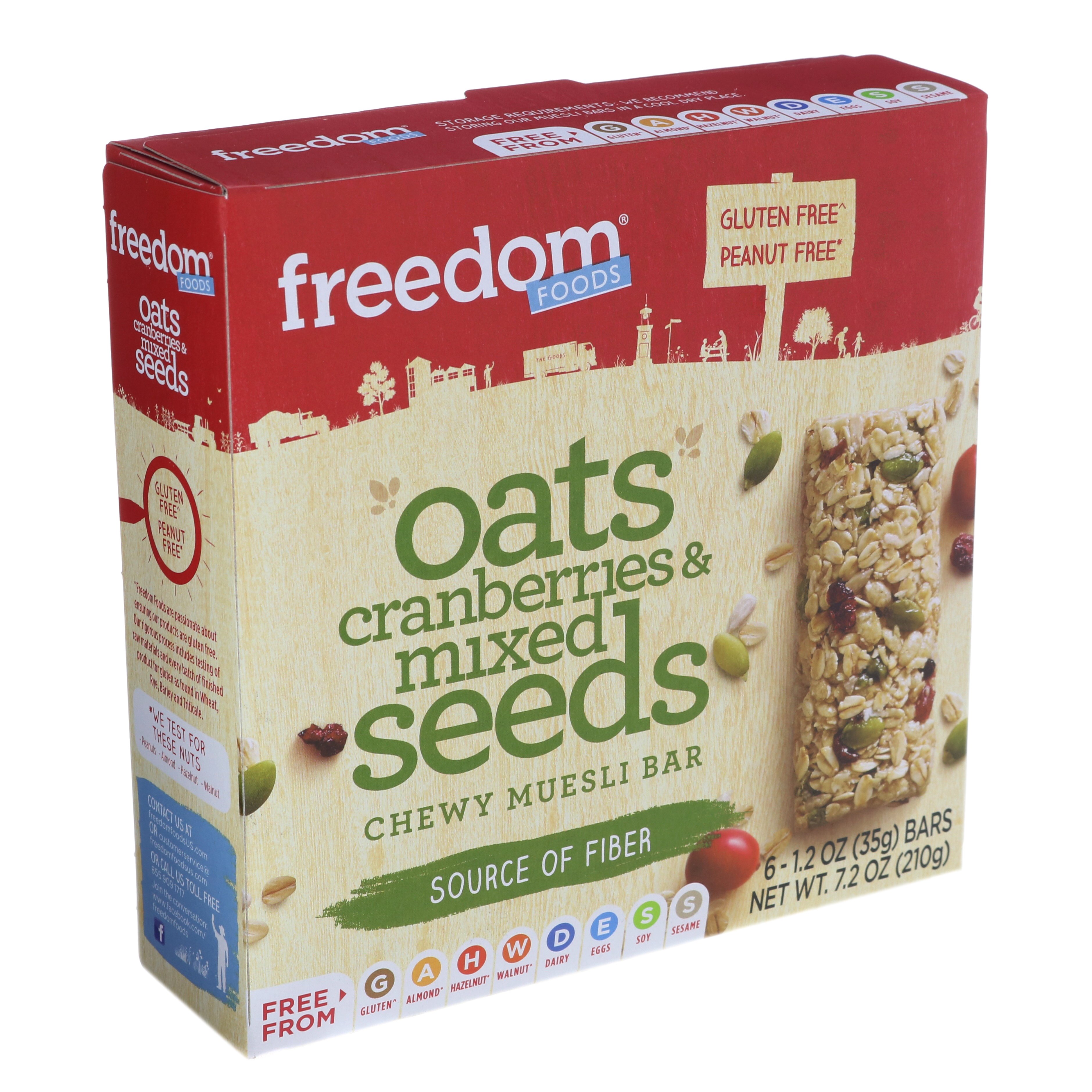 Freedom Foods Muesli Bar Oats Seeds & Cranberries Shop Granola & Snack Bars at HEB