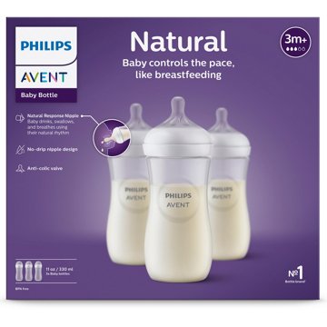 Avent Natural 11 oz Bottles, 3 ct