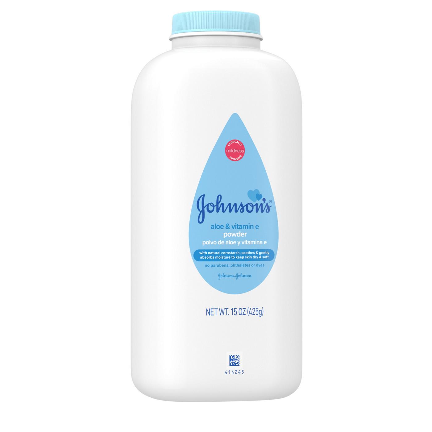 Johnson's Baby Aloe & Vitamin E Baby Powder; image 2 of 2