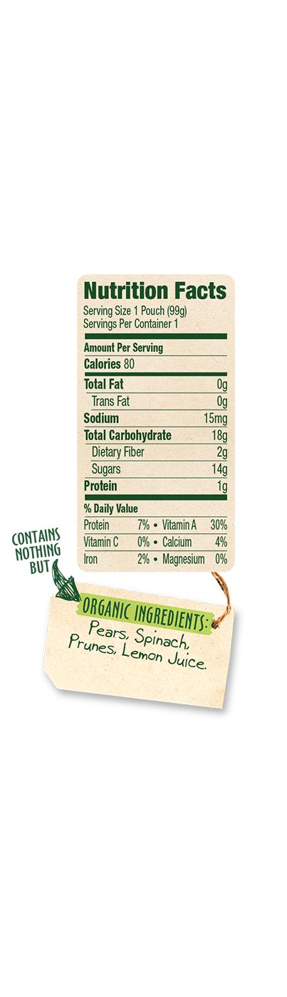 Sprout Stage 2 Pear Spinach Prune Organic Baby Food; image 2 of 2