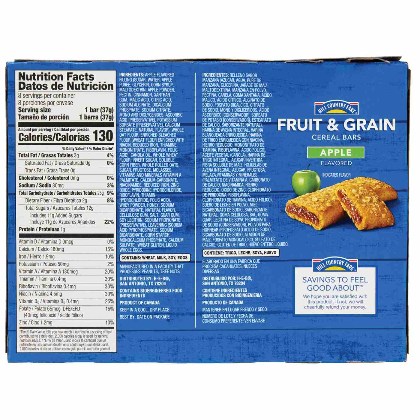 Hill Country Fare Fruit & Grain Cereal Bars - Apple; image 2 of 2