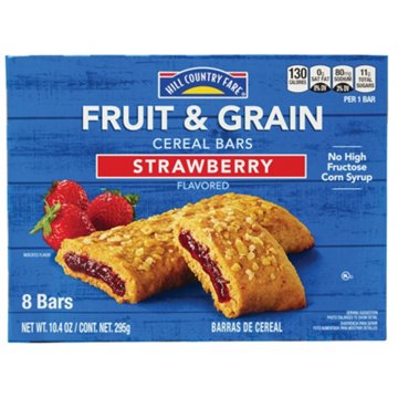 Hill Country Fare Fruit & Grain Cereal Bars - Strawberry, 8 ct