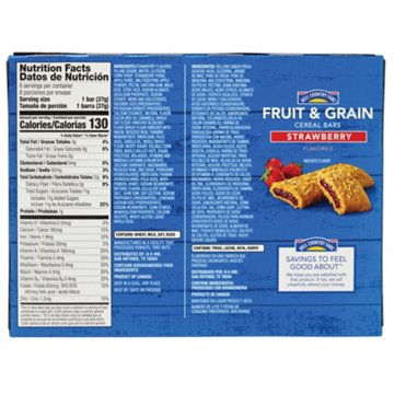 Hill Country Fare Fruit & Grain Cereal Bars - Strawberry, 8 ct