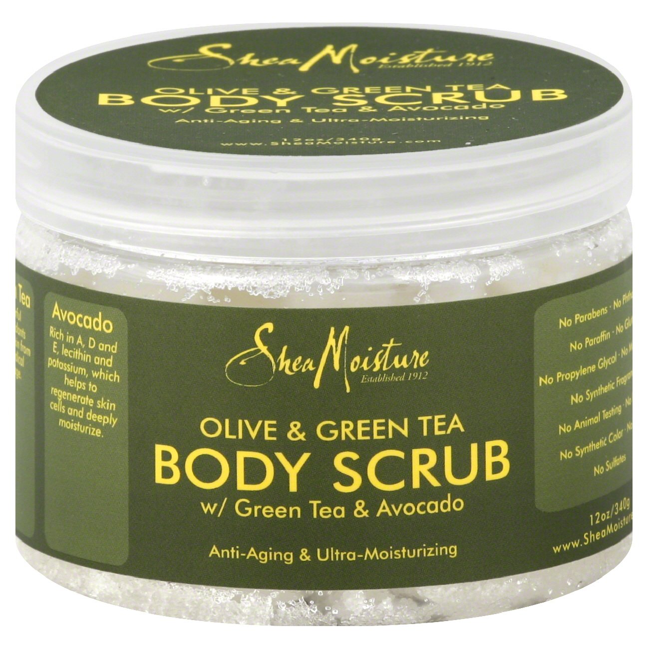 Shea Moisture Olive & Green Tea Body Scrub With Avocado Shop Bath