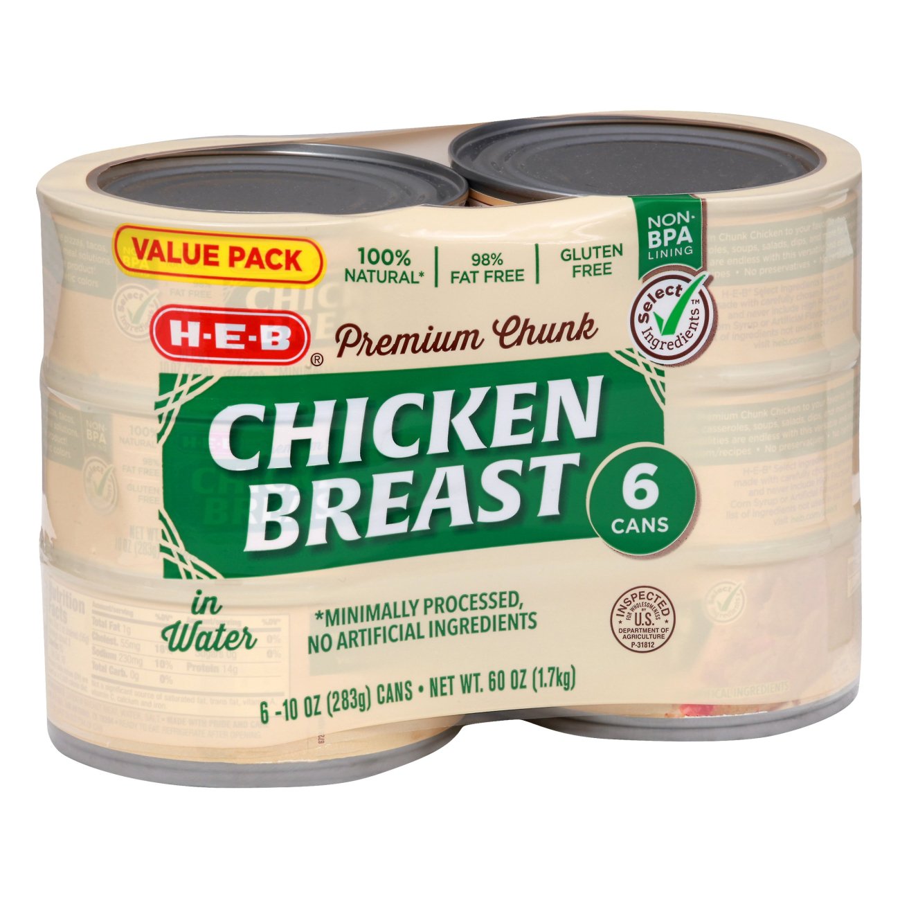 H-E-B Select Ingredients Premium Chunk Chicken Breast In Water - Shop ...