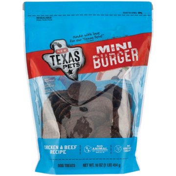 H-E-B Texas Pets Dog Treats - Mini Burger, 16 oz