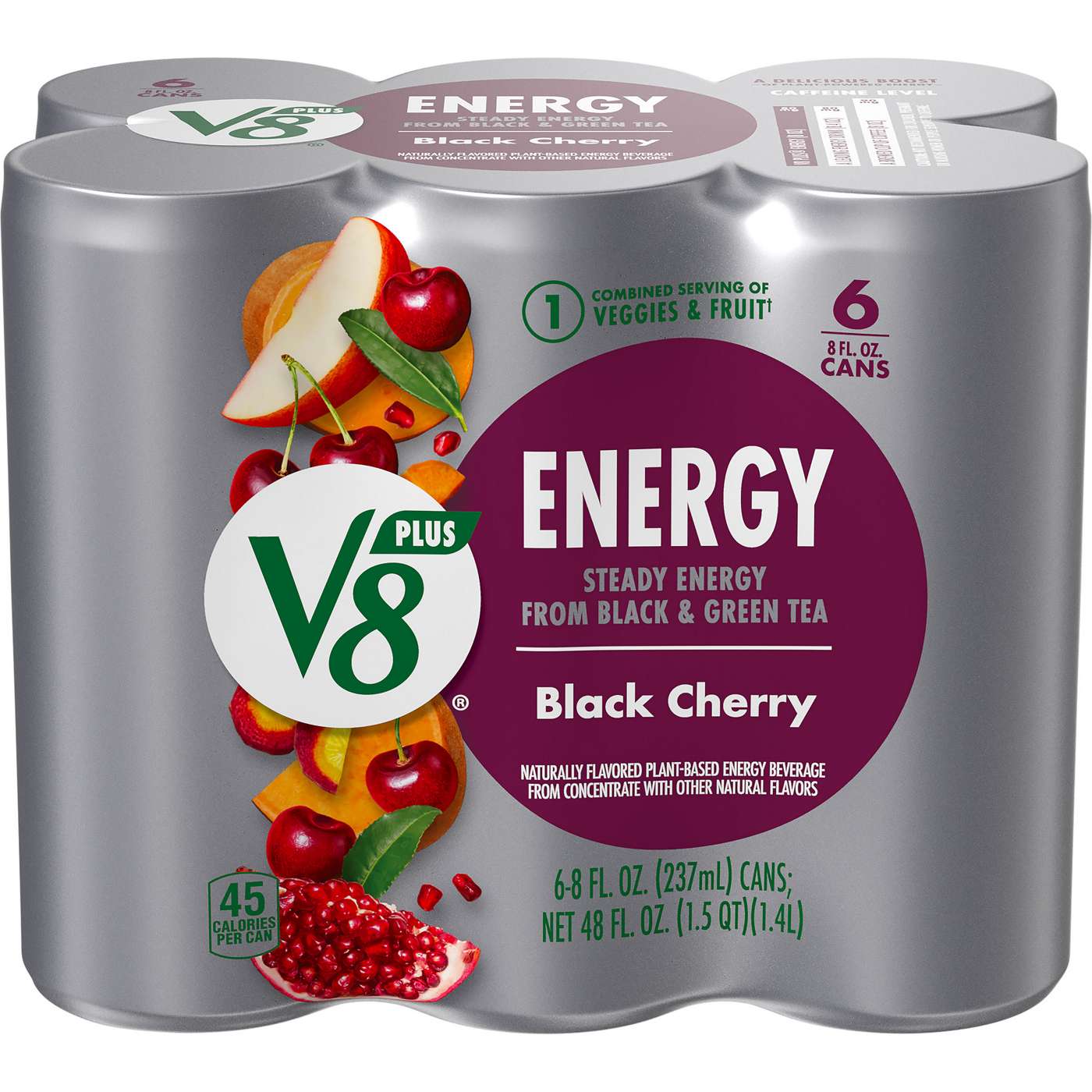 V8 +Energy Black Cherry Juice Energy Drink; image 1 of 8