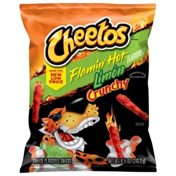 Cheetos Crunchy Flamin' Hot Limón Flavored Cheese Snacks