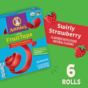 Annie's Organic Swirly Strawberry Fruit Tape, 6 ct