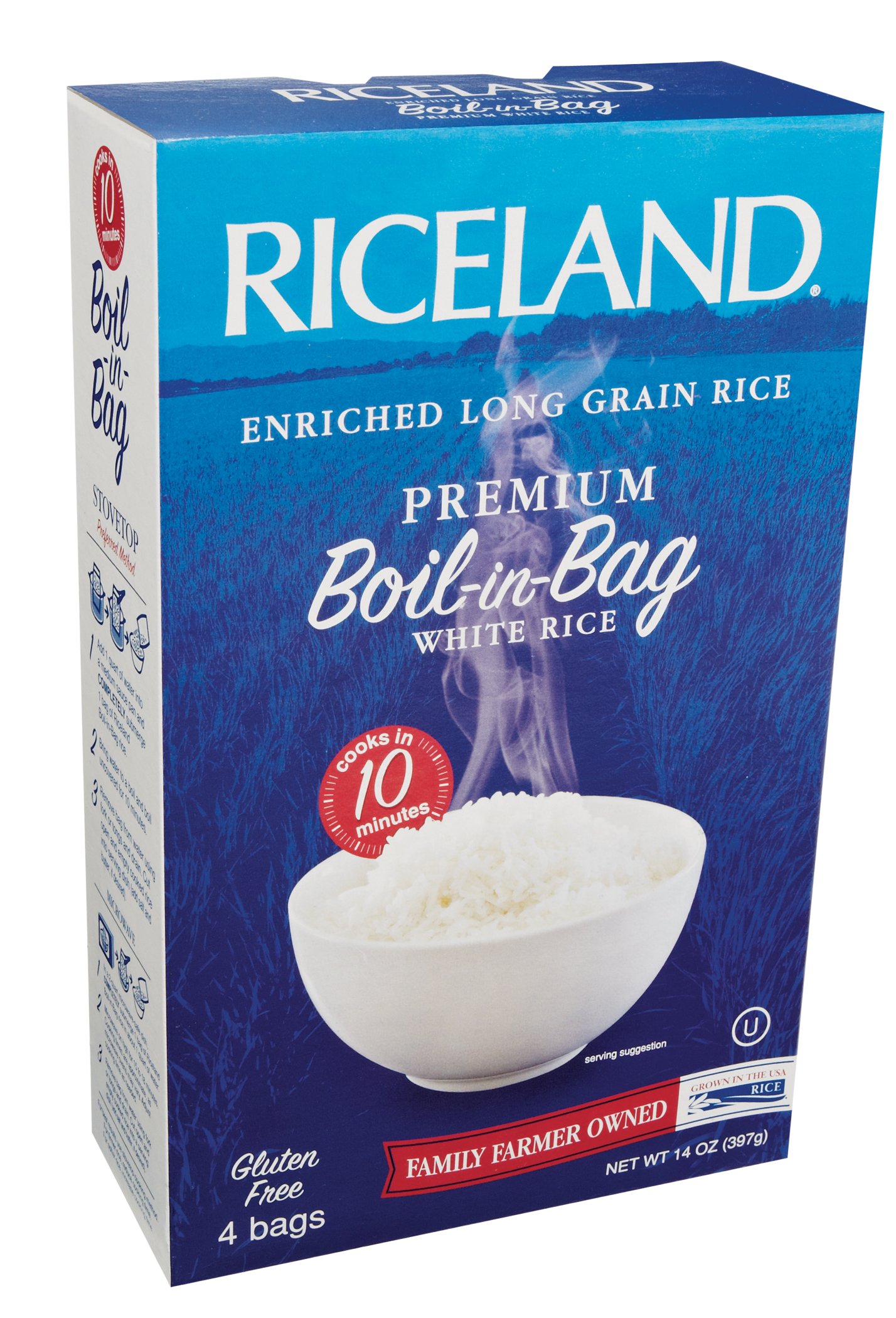 Riceland Enriched Long Grain Rice, Premium Boil-In-Bag, White Rice ...