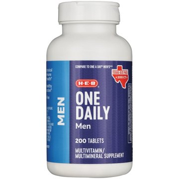 H-E-B Men One Daily Multivitamin Tablets - Texas-Size Pack, 200 ct