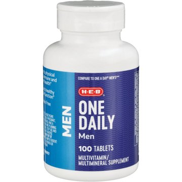 H-E-B Men One Daily Multivitamin Tablets, 100 ct