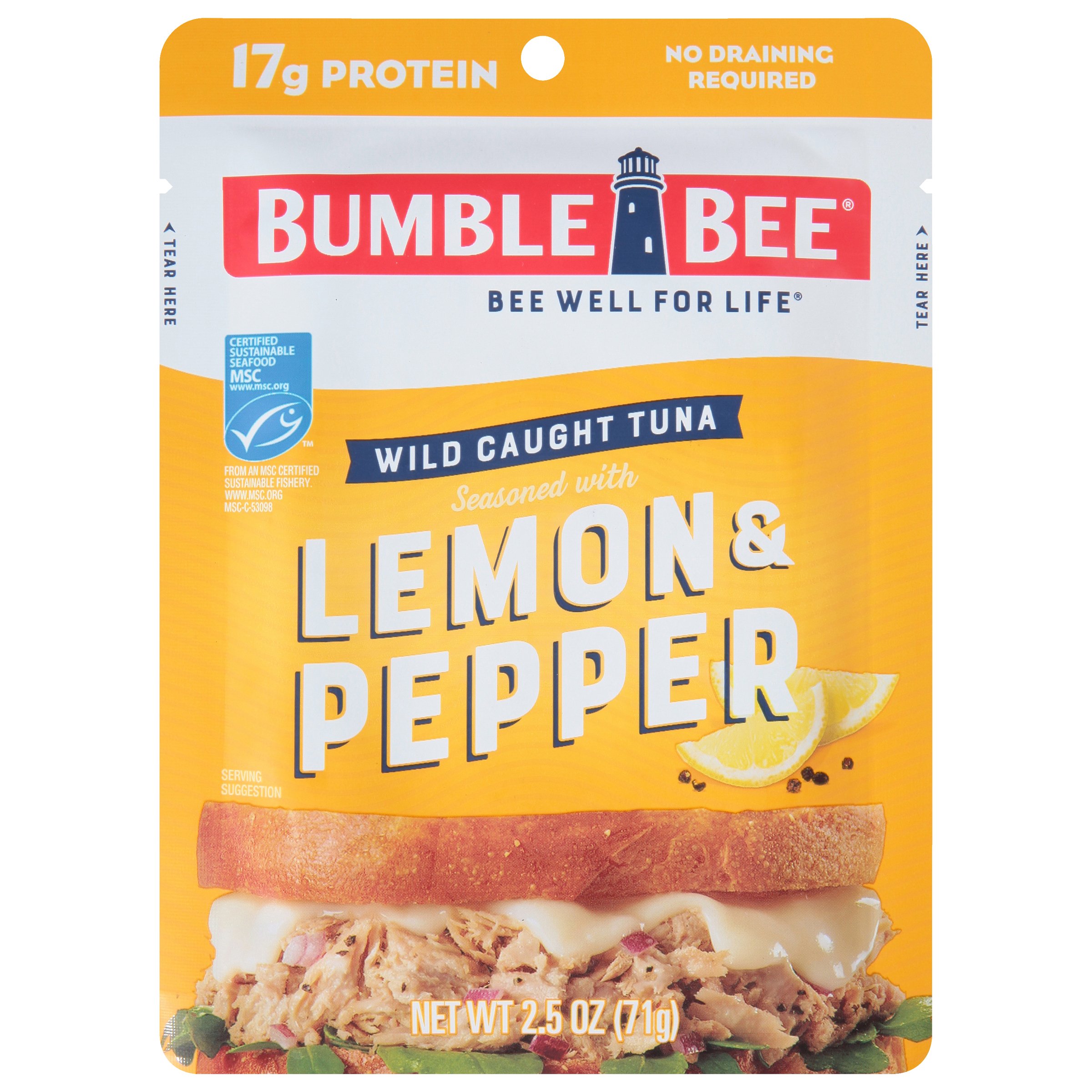 Bumble Bee Lemon & Pepper Seasoned Tuna Pouch Shop Seafood at HEB