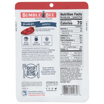 Bumble Bee 14g Protein Chipotle Seasoned Tuna Pouch