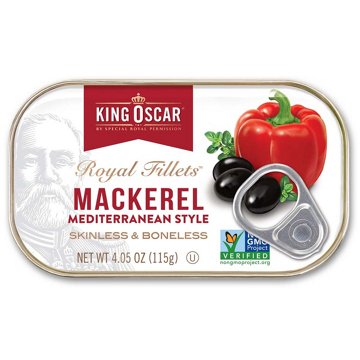 King Oscar Wild Caught Skinless & Boneless Mackerel Mediterranean Style, 4.05 oz