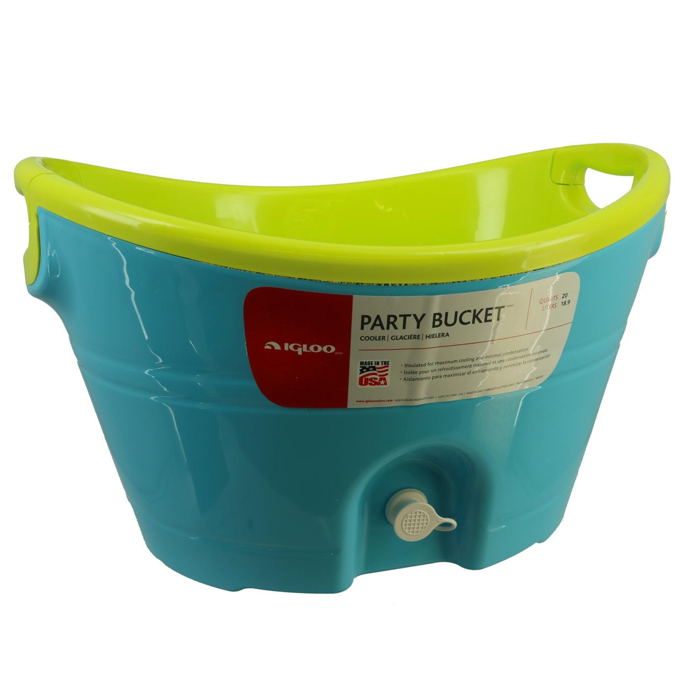 Igloo 20 Quart Party Bucket Zen Blue and Lime; image 2 of 2