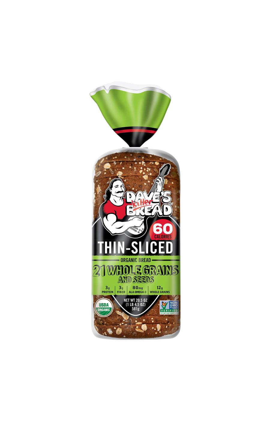 Dave's Killer Bread Thin Sliced 21 Whole Grain and Seeds Organic Sliced Bread; image 1 of 6