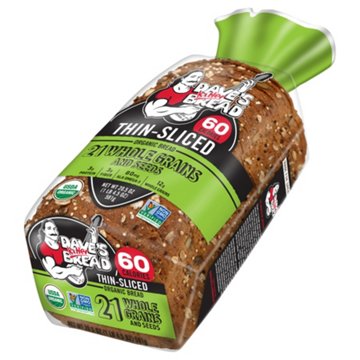 Dave's Killer Bread Thin Sliced 21 Whole Grain and Seeds Organic Sliced Bread, 20.5 oz
