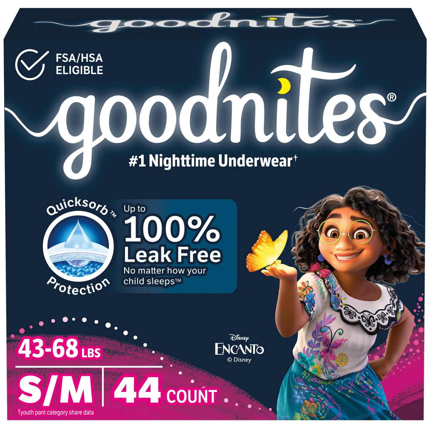 Goodnites Girls' Nighttime Bedwetting Underwear - S/M (43-68 lbs); image 1 of 8