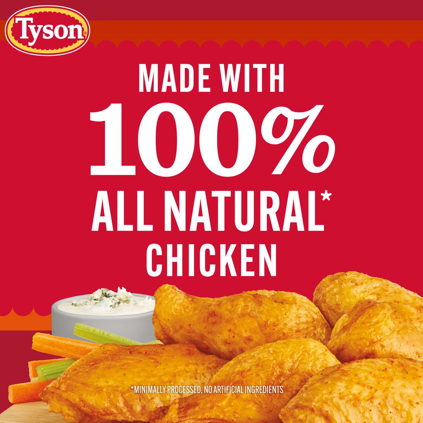 Tyson Uncooked Frozen Seasoned Chicken Wing Sections -  Buffalo Style; image 2 of 7