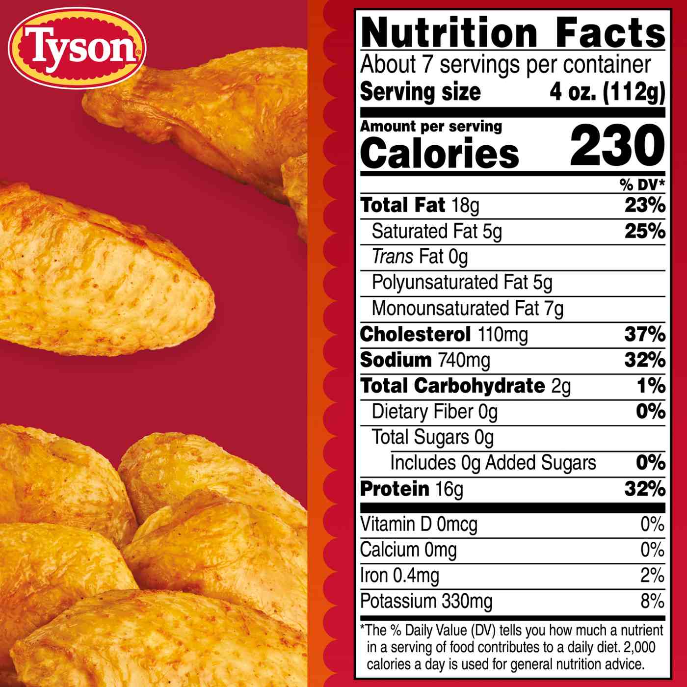 Tyson Uncooked Frozen Seasoned Chicken Wing Sections -  Buffalo Style; image 7 of 7