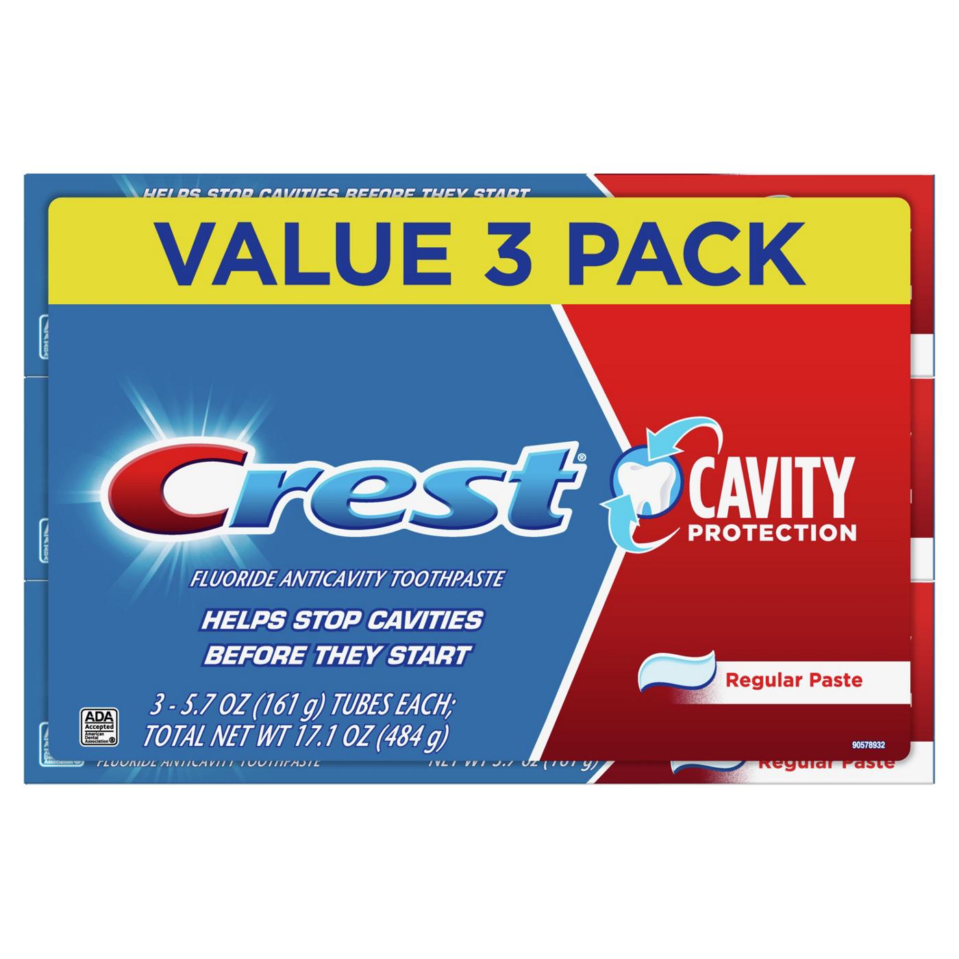 Crest Cavity Protection Regular Toothpaste, 3 Pk; image 1 of 4