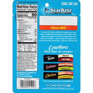 StarKist Tuna Creations Honey BBQ Tuna Pouch, 2.6 oz