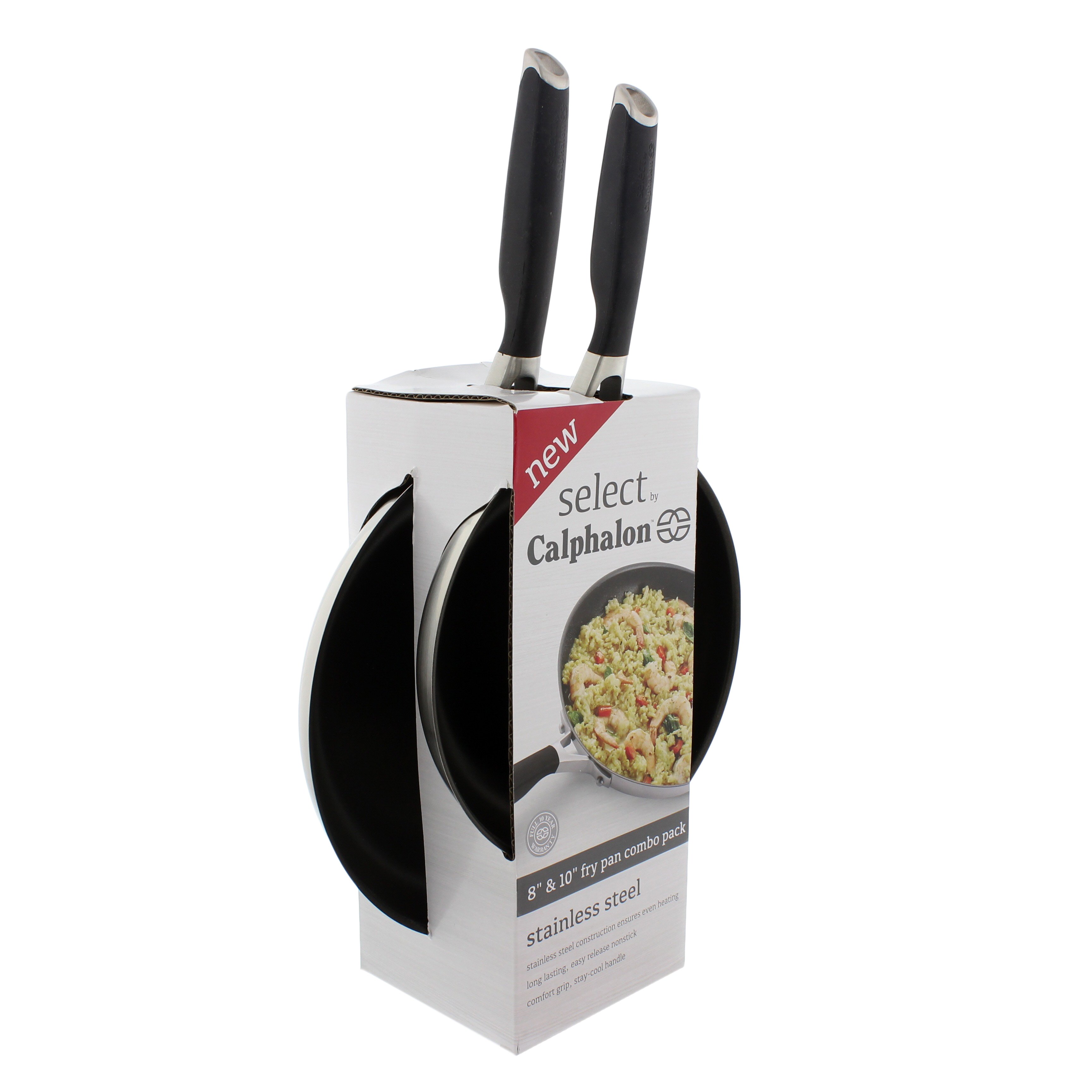 Calphalon Select Stainless Steel Nonstick 8 and 10 in Fry Pan Set