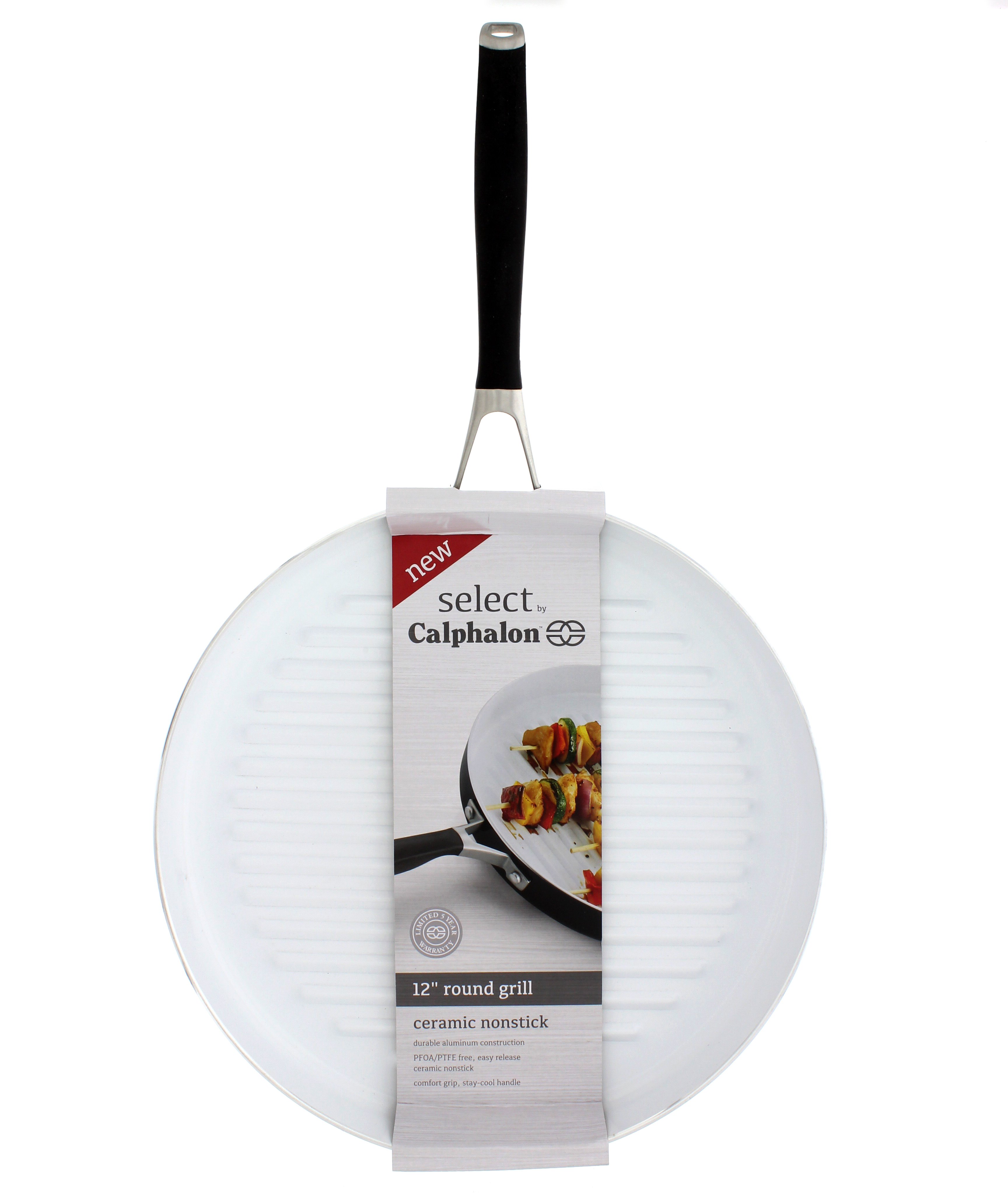 Select By Calphalon 12” Round Grill Ceramic Nonstick Pan 