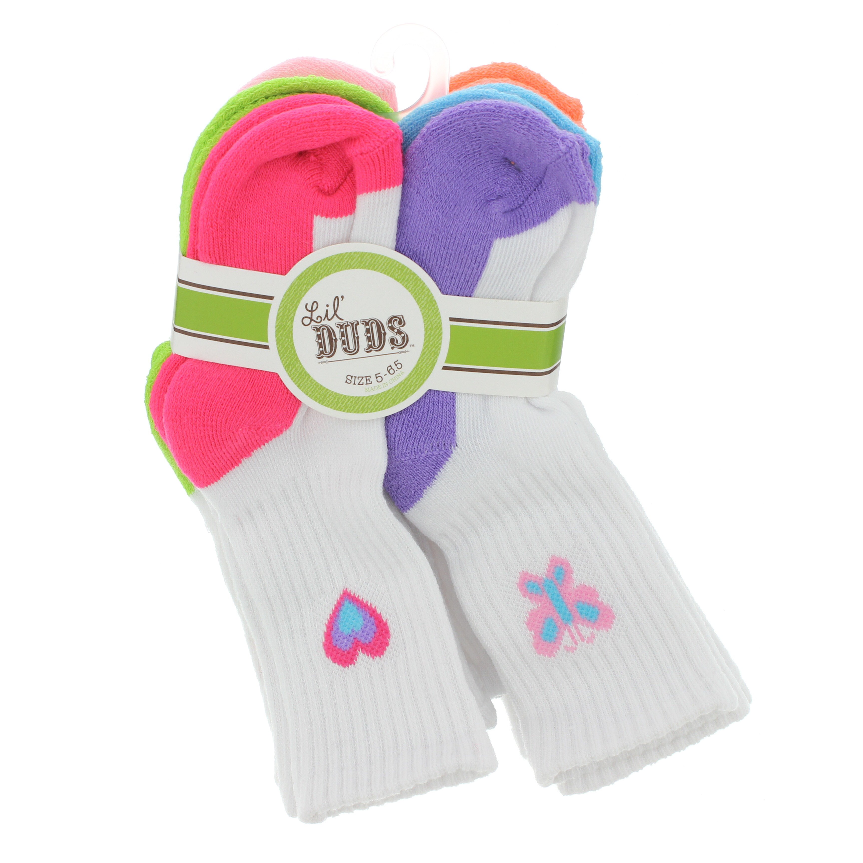 Lil' Duds Baby Girl Crew Socks With Gripper, 6 PK Shop Clothes at HEB