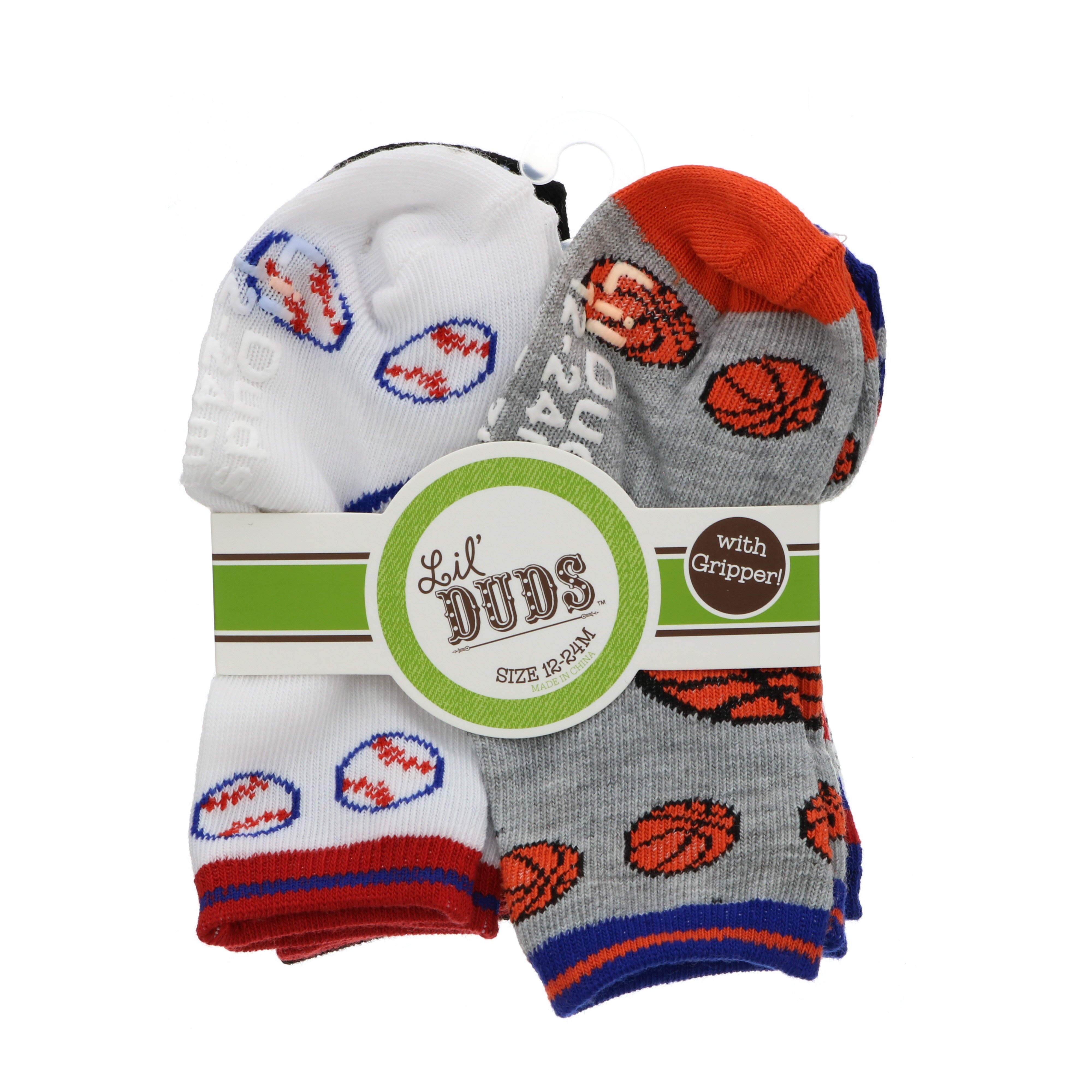 Lil' Duds Baby Boy Ankle Sport Socks With Gripper, 6 PK Shop Socks at