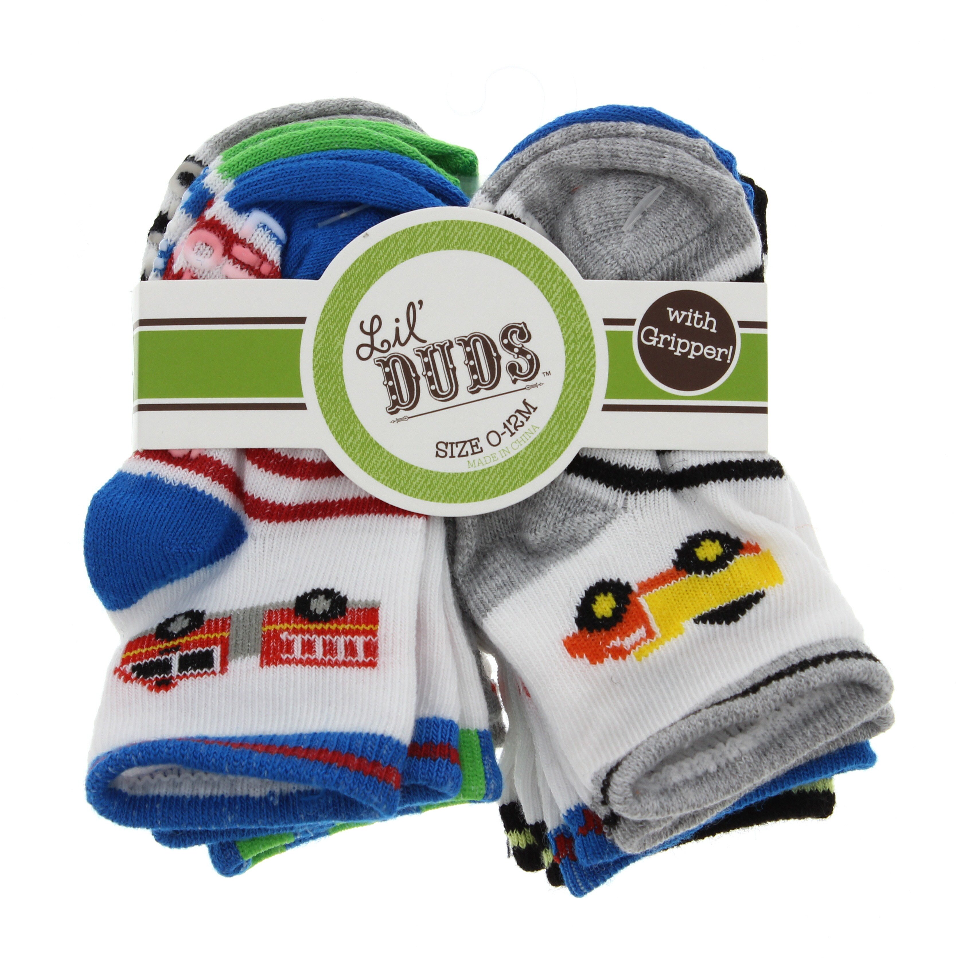 Lil' Duds Baby Boy Ankle Transportation Socks With Gripper, 6 PK Shop