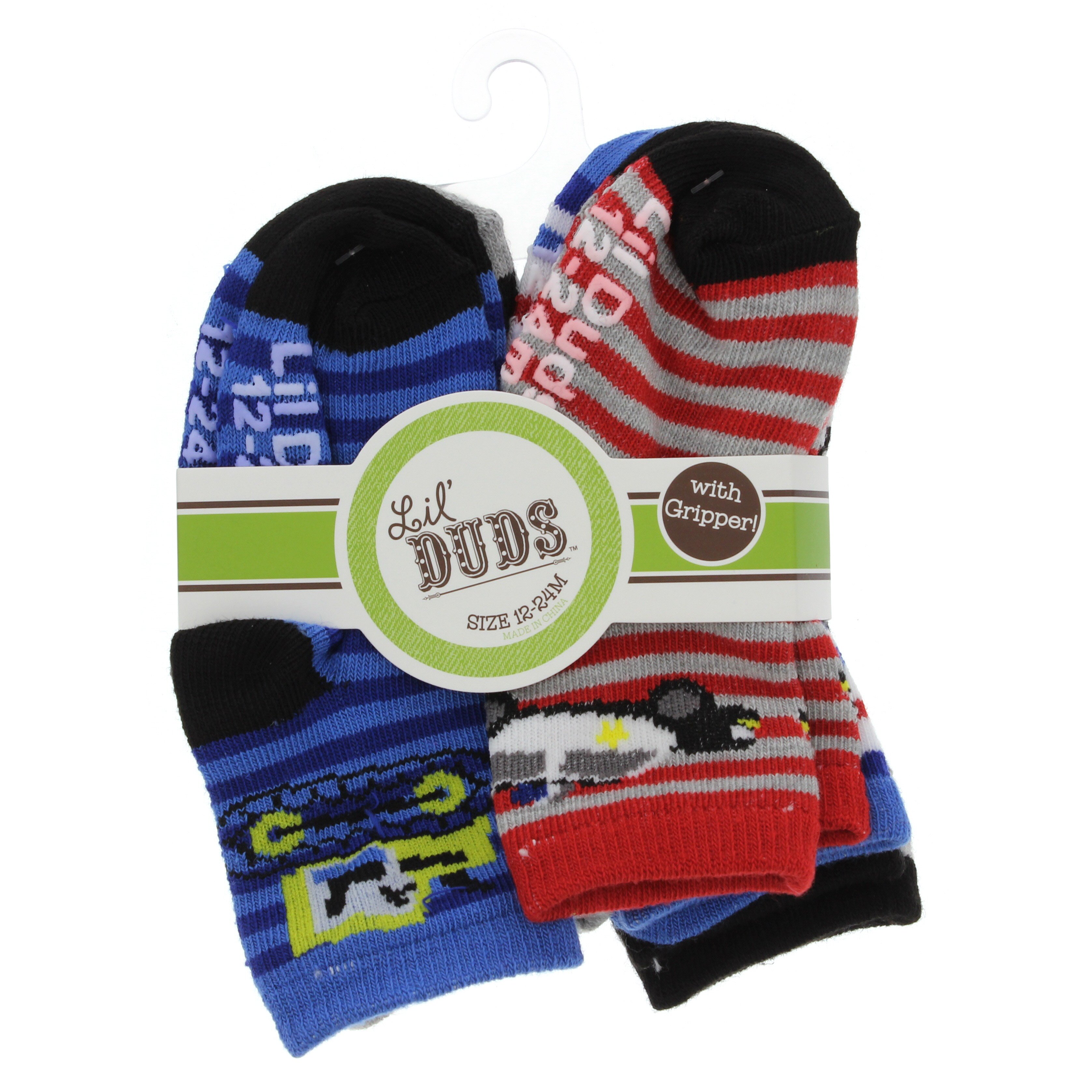 Lil' Duds Baby Boy Ankle Socks With Gripper, 6 PK Shop Socks at HEB