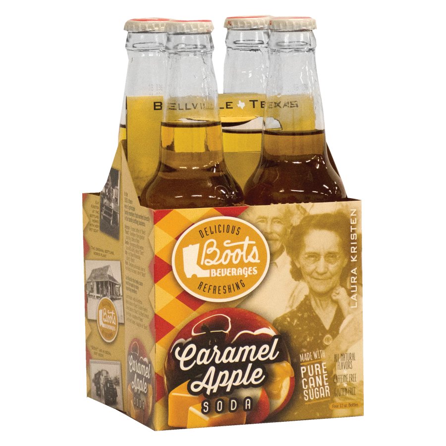 Boots Beverages Caramel Apple Soda 12 oz Bottles Shop Soda at HEB