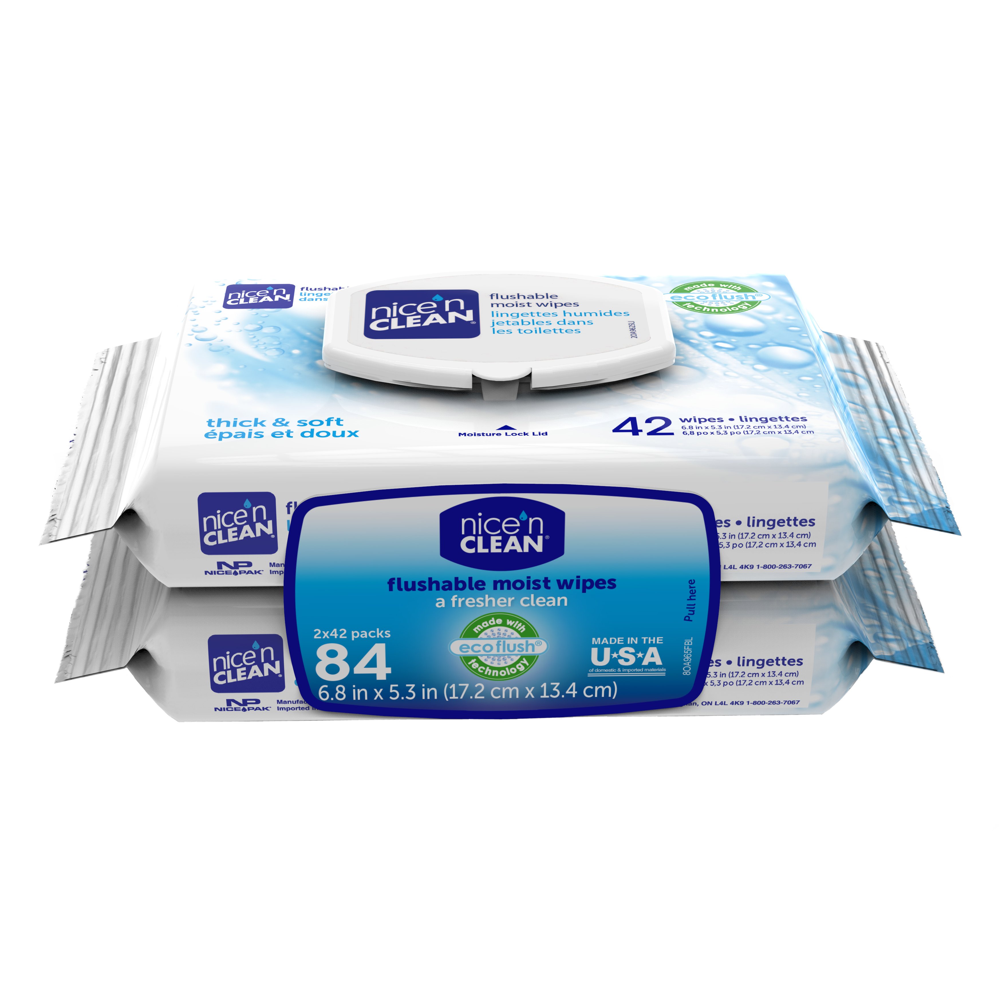 Nice N Clean Ecoflush Flushable Moist Wipes 2 Pk Shop Toilet Paper At H E B
