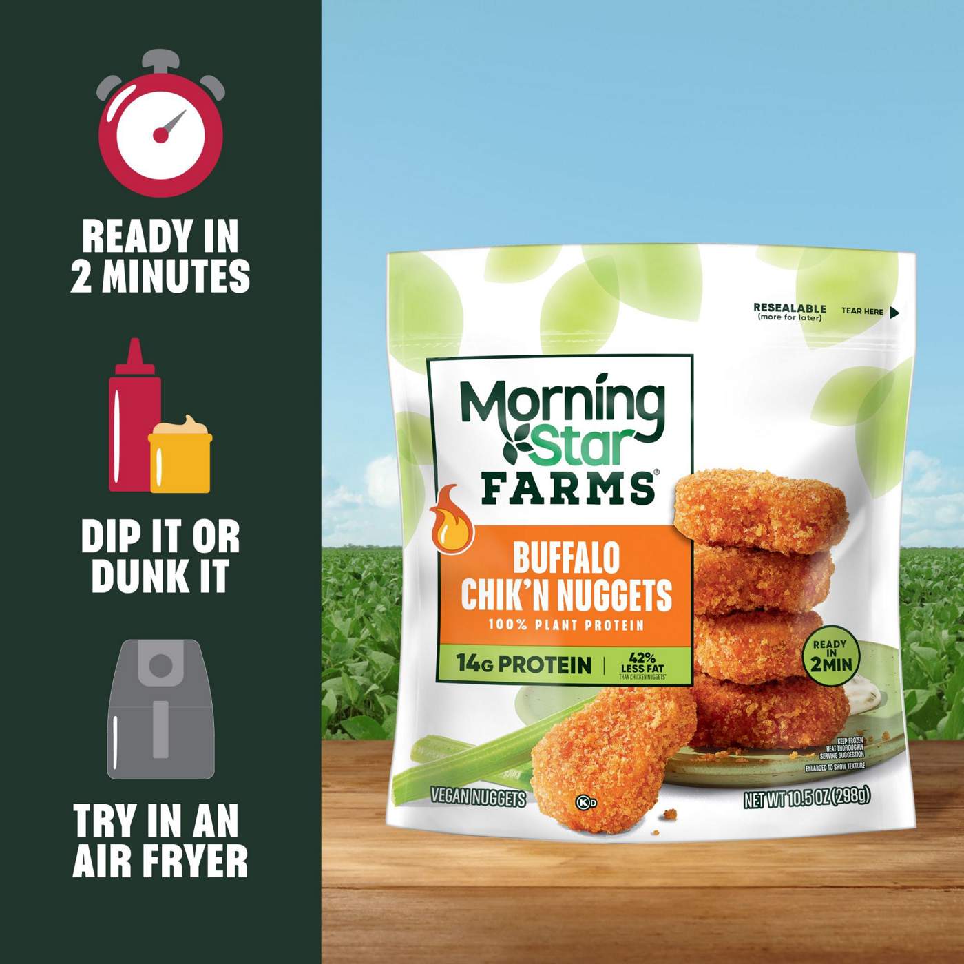 MorningStar Farms Veggitizers Buffalo Chik'n Nuggets; image 4 of 6