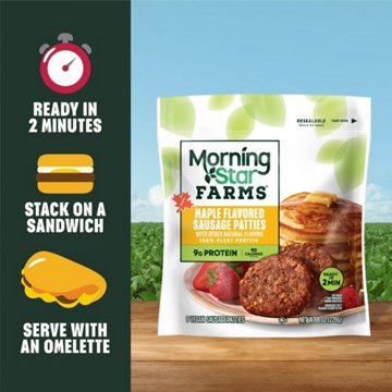 MorningStar Farms Veggie Breakfast Maple Flavored Sausage Patties, 8 oz, 6 ct