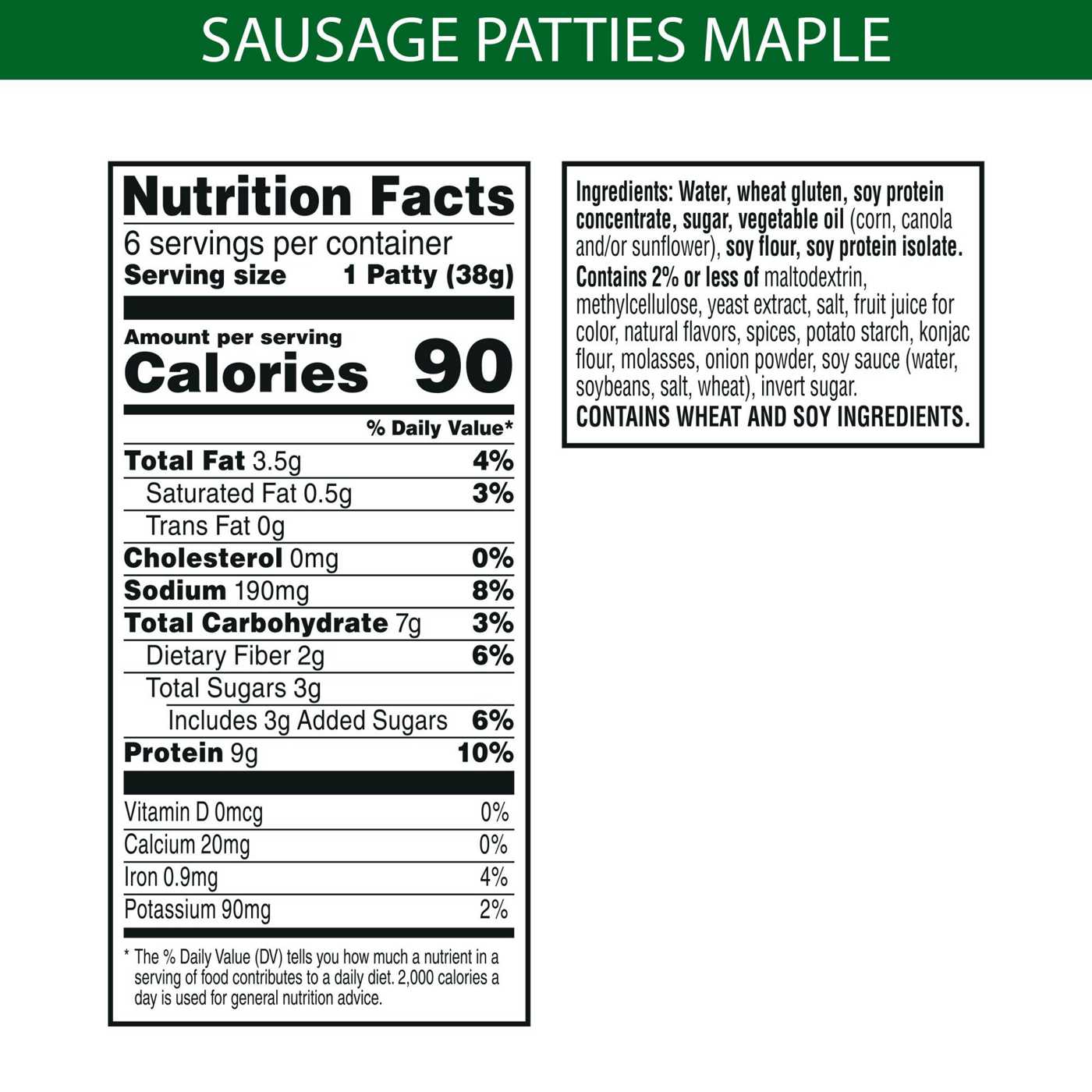 MorningStar Farms Veggie Maple Flavored Sausage Patties; image 2 of 5