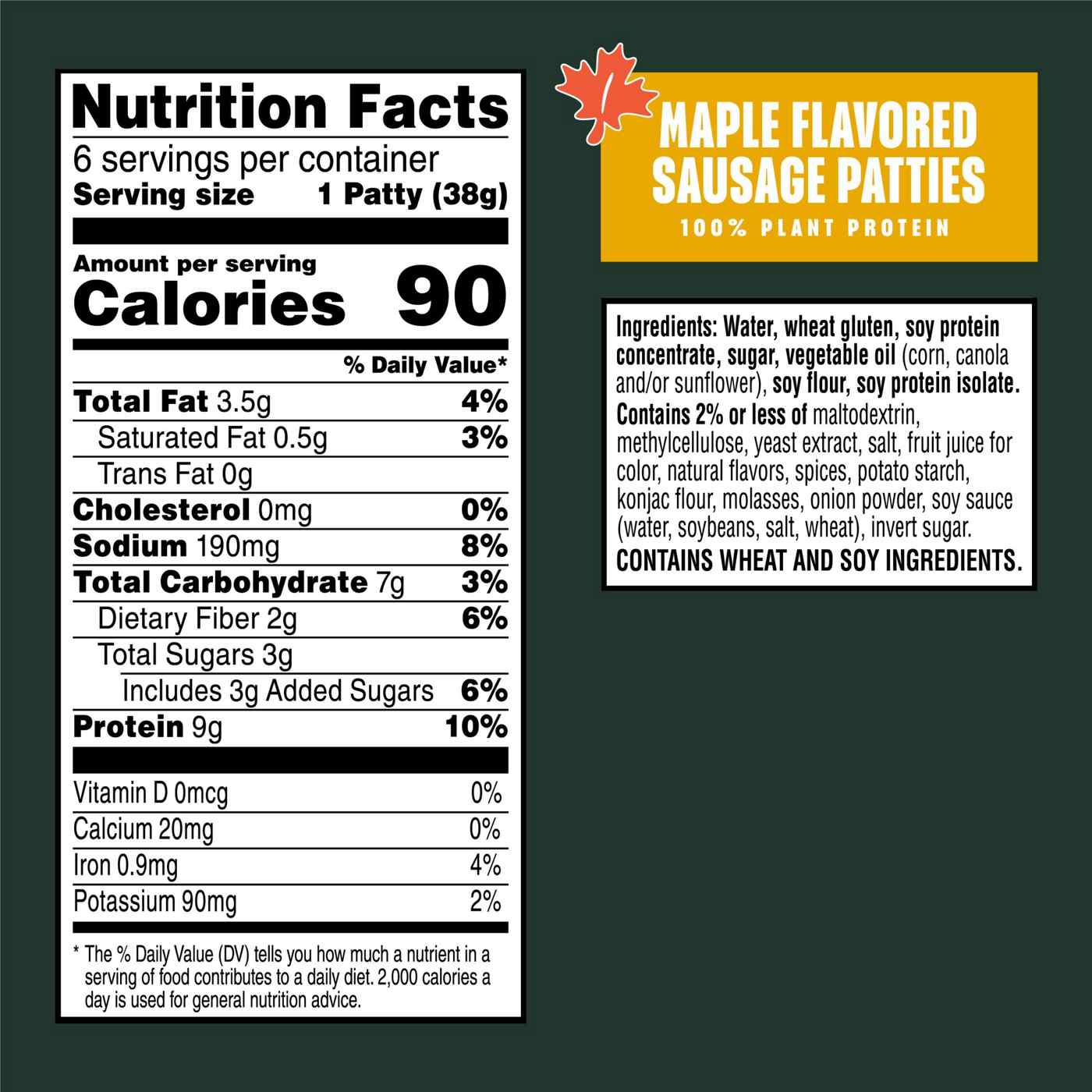 MorningStar Farms Veggie Breakfast Maple Flavored Sausage Patties, 8 oz; image 5 of 6