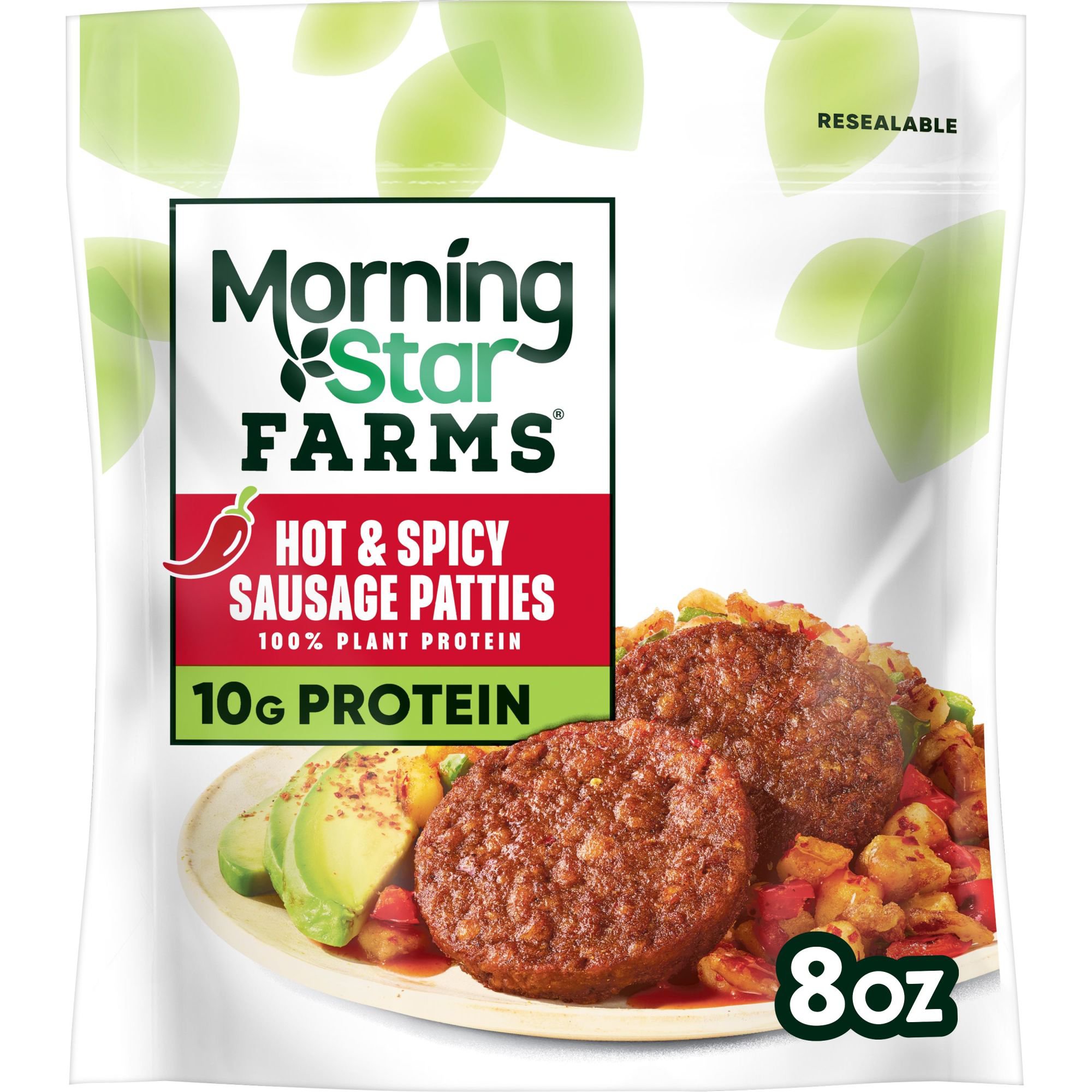 MorningStar Farms Veggie Breakfast Hot and Spicy Sausage Patties, 8 oz