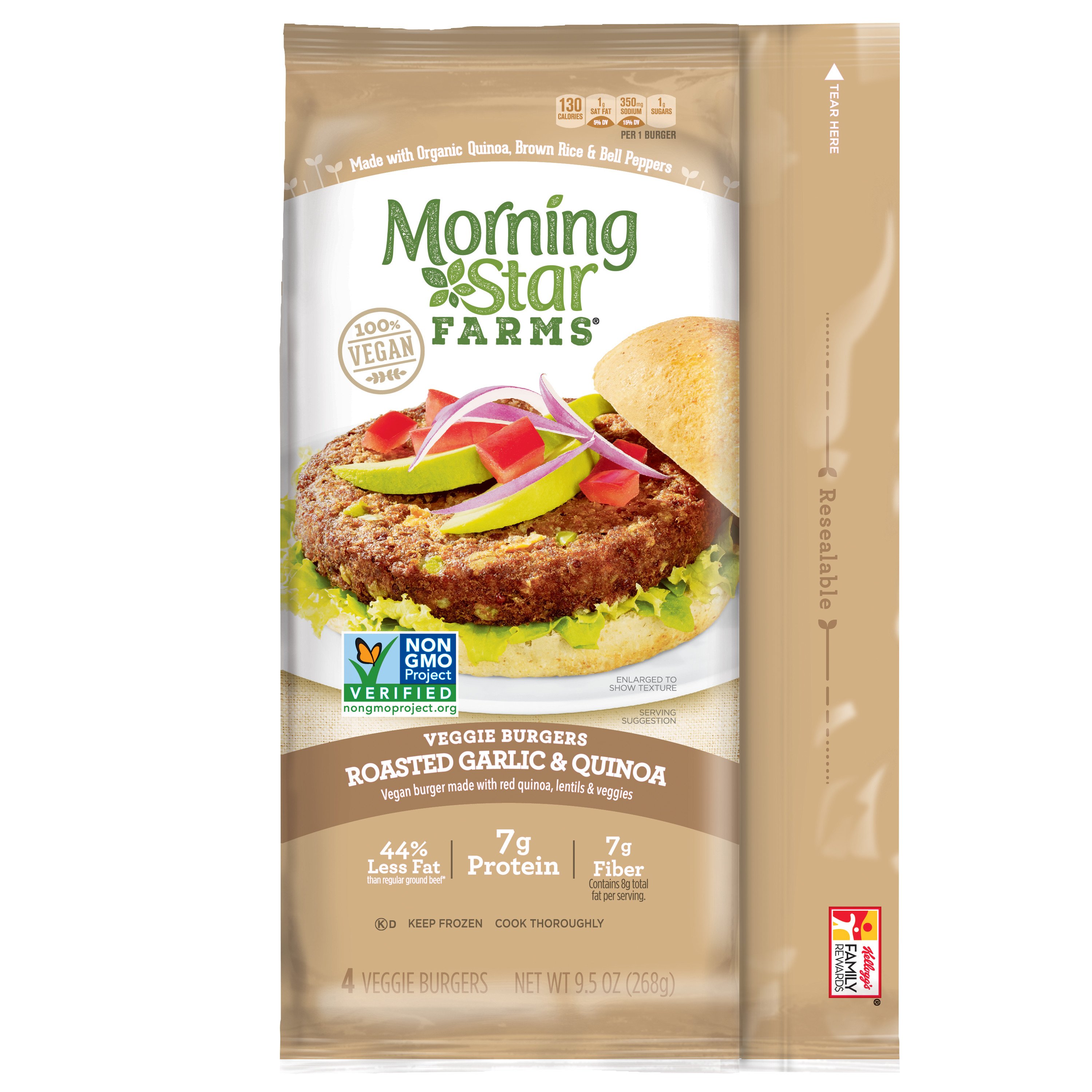 MorningStar Farms Roasted Garlic & Quinoa Veggie Burgers Shop Meat