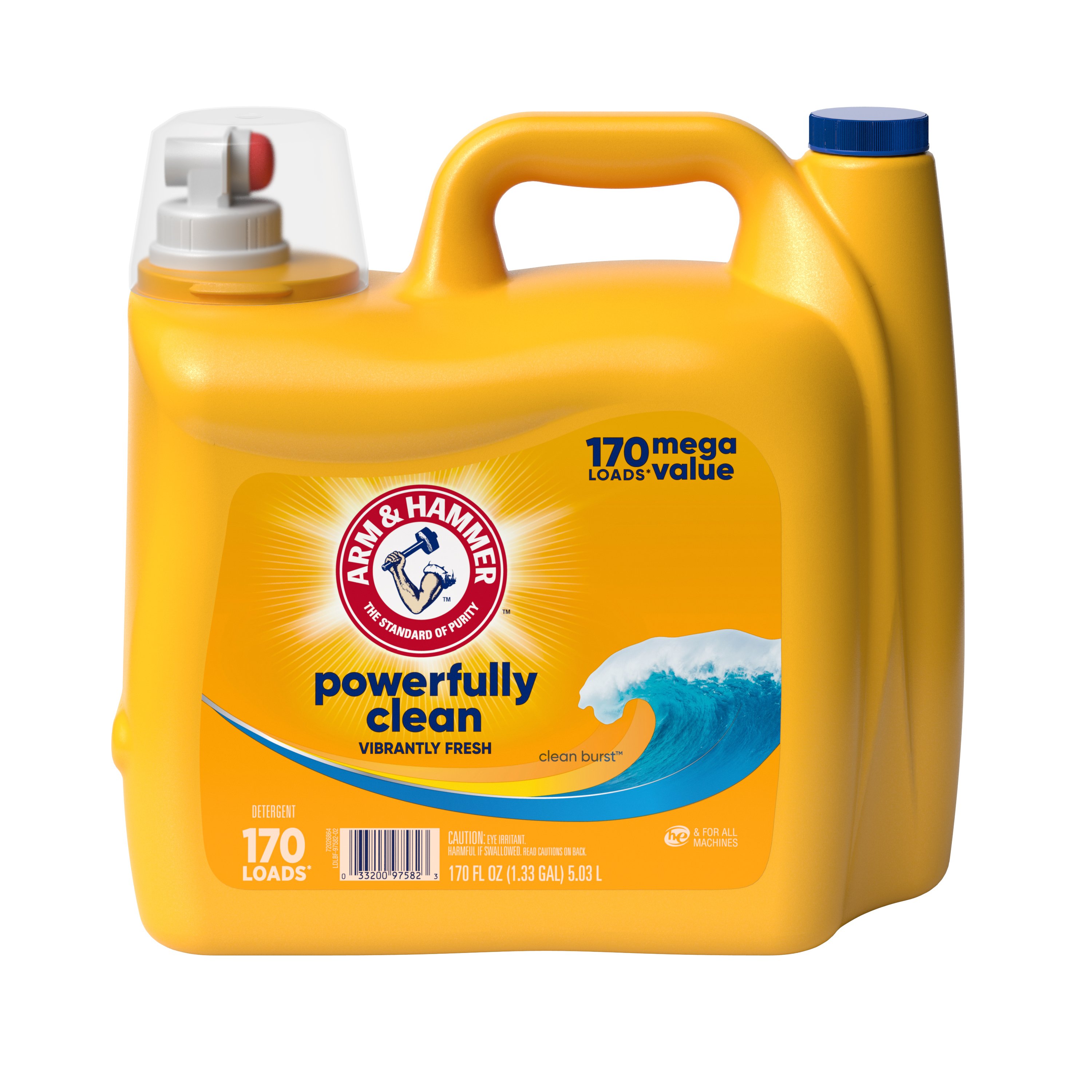Arm & Hammer Clean Burst HE Liquid Laundry Detergent 170 Loads Value Pack
