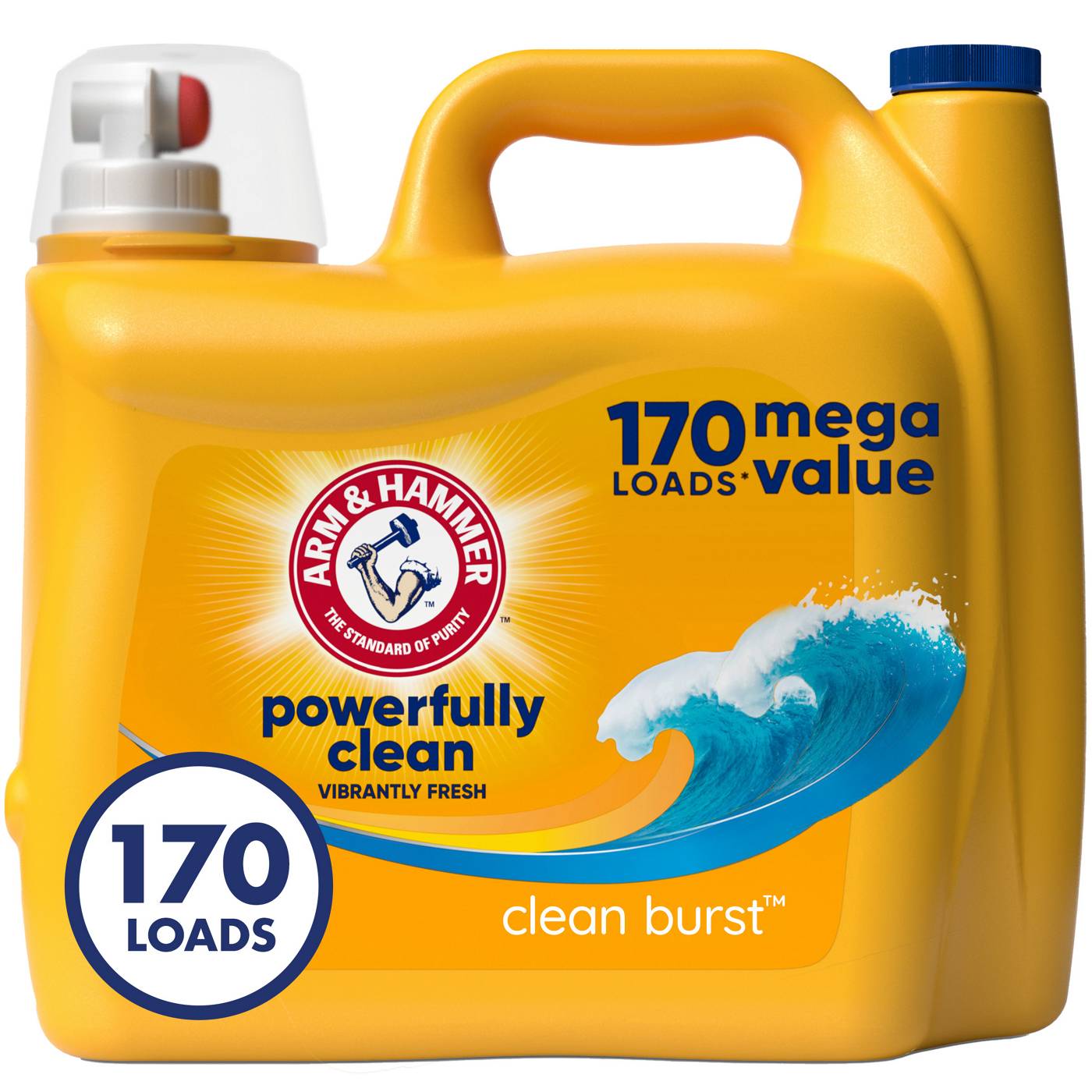 Arm & Hammer Powerfully Clean HE Liquid Laundry Detergent, 170 Loads - Clean Burst; image 3 of 11