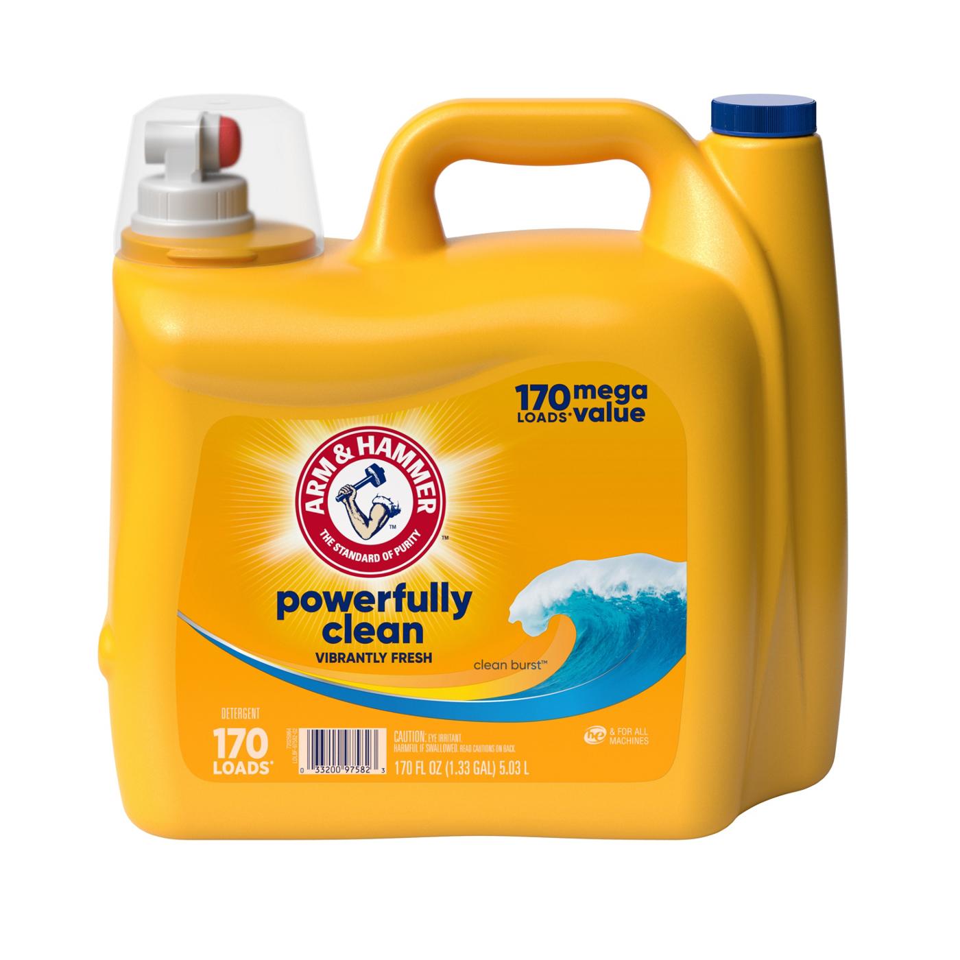 Arm & Hammer Powerfully Clean HE Liquid Laundry Detergent, 170 Loads - Clean Burst; image 1 of 2
