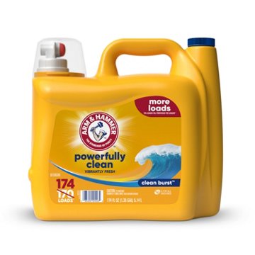 Arm & Hammer Powerfully Clean HE Liquid Laundry Detergent, 174 Loads - Clean Burst, 174 oz