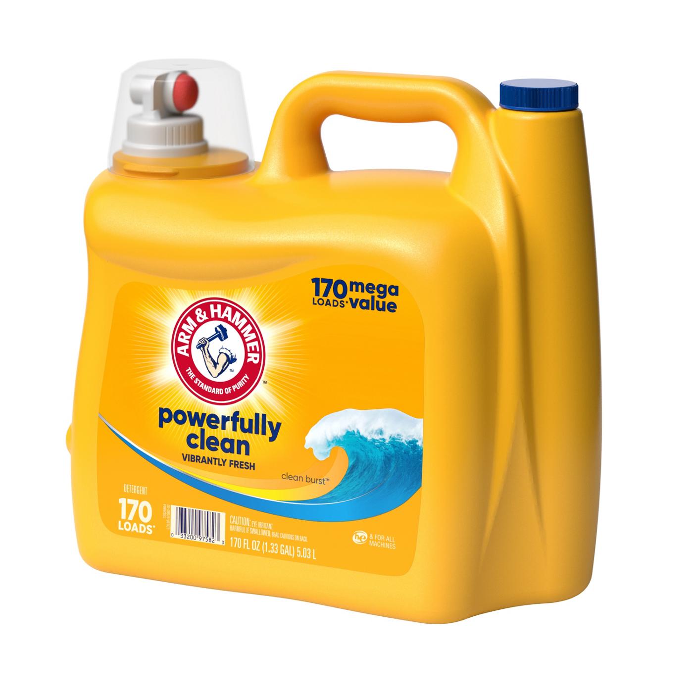 Arm & Hammer Powerfully Clean HE Liquid Laundry Detergent, 170 Loads - Clean Burst; image 2 of 4